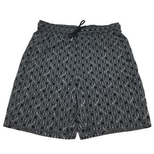 KARL LAGERFELD PARIS Men's Grid Logo-Print Drawstring Shorts, Black Size XL New